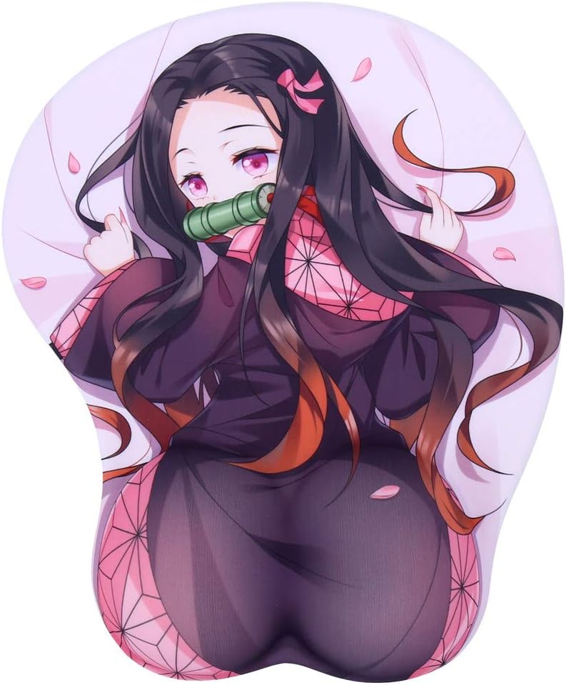 Nezuko Demon Slayer-Kamado Tapis de souris 3D avec repose-poignet 10.2