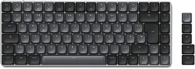 Satechi Tastiera Meccanica 75% SM1 𝗤𝗪𝗘𝗥𝗧𝗬 𝗨𝗦, Bluetooth, 84 Tasti, Retroilluminata e Ricaricabile, Ideale per Gaming, per Mac e Windows (Grigio-Nero, Layout Americano)