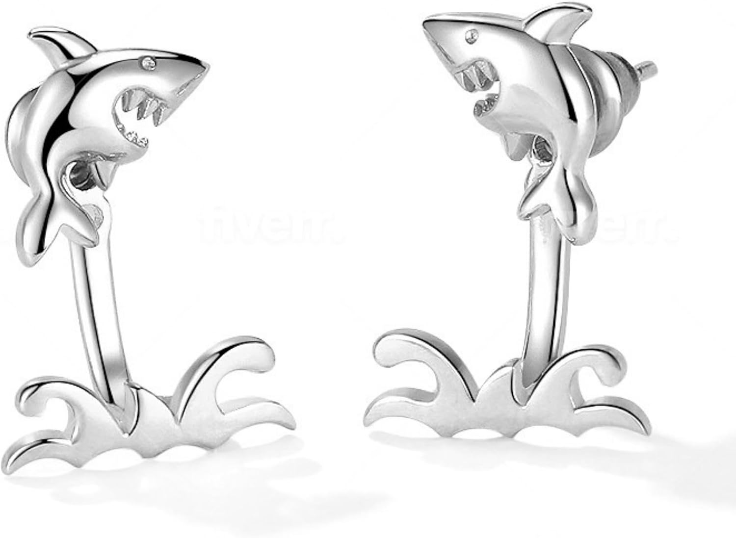 BEACH EARRINGS STUDS - Sterling Silver (7 Styles) - Dainty Earrings for Women - Hypoallergenic Earrings Jewelry Gift for Her - Meaningful "Save Our Ocean" Awareness Collection