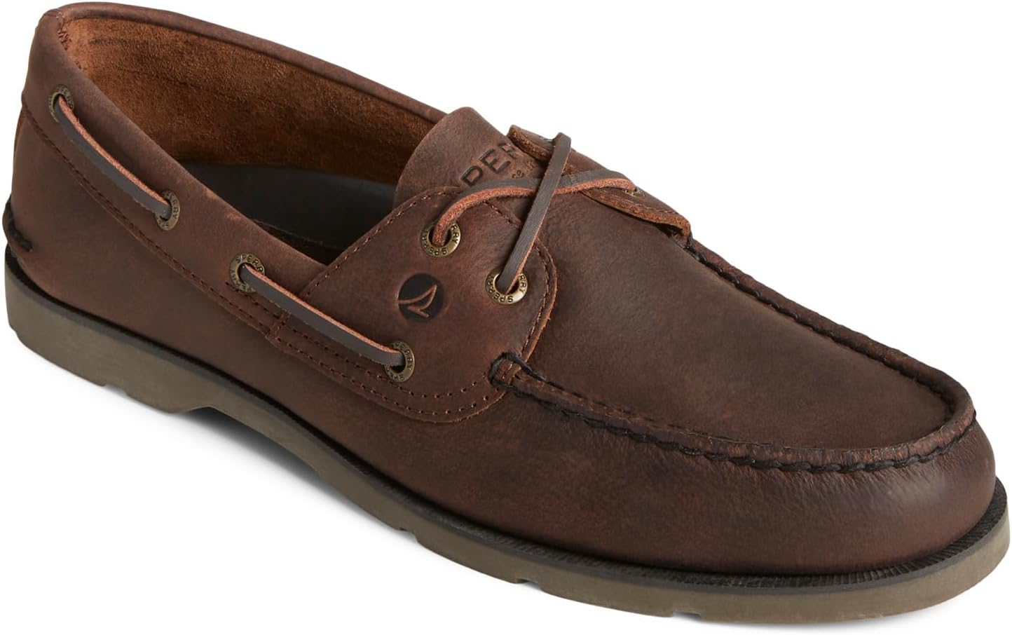 Sperry Top-Sider Men's Shock Boat Shoe 8 Brown Tumbled Leather