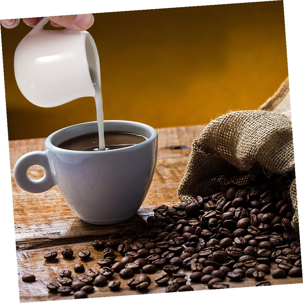 4Pcs Cup and Coffee Syrup Dispenser with Handle Ceramic Sauce Container for Coffee Milk and Sauces for Kitchen Bar and Hotel Use