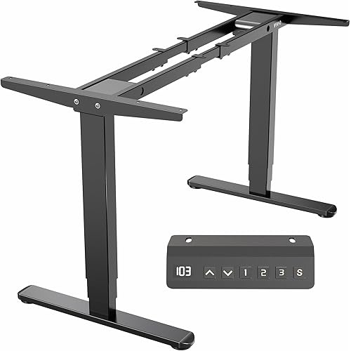 VIVO Electric Dual Motor Stand Up Desk Frame for 40 to 85 inch Table Tops, Frame Only, 3 Stage Height Adjustable DIY Workstation with Memory Controller, Black, DESK-V103E