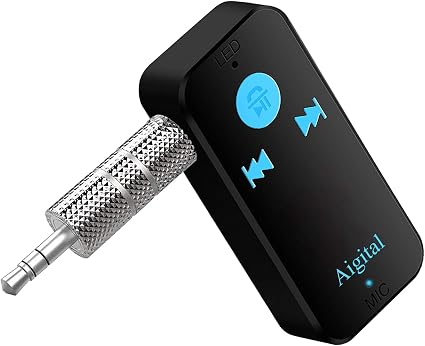 Aigital Ricevitore Bluetooth Audio, Adattatore Bluetooth Musicale Jack da  3,5 mm Mini Ricevitore Bluetooth Portatile con Microfono Supporto Chiamate  in Vivavoce, 8 Ore di Musica HiFi per Auto : Amazon.it: Elettronica
