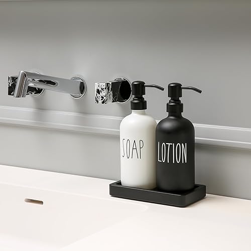 Miniatura 4 de Juego de dispensador de jabón, dispensadores de jabón para encimera de baño con bomba de acero inoxidable, perfecto para decoración de baño en