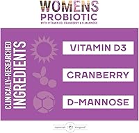 Vista 7 de Probiotic - para mujeres, 60 unidades, 6 mil millones de CFu con arándano, D-manosa, vitamina D3 Los mejores probióticos para mujeres, proporciona