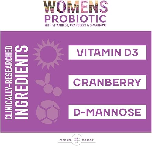 Miniatura 7 de Probiotic - para mujeres, 60 unidades, 6 mil millones de CFu con arándano, D-manosa, vitamina D3 Los mejores probióticos para mujeres, proporciona