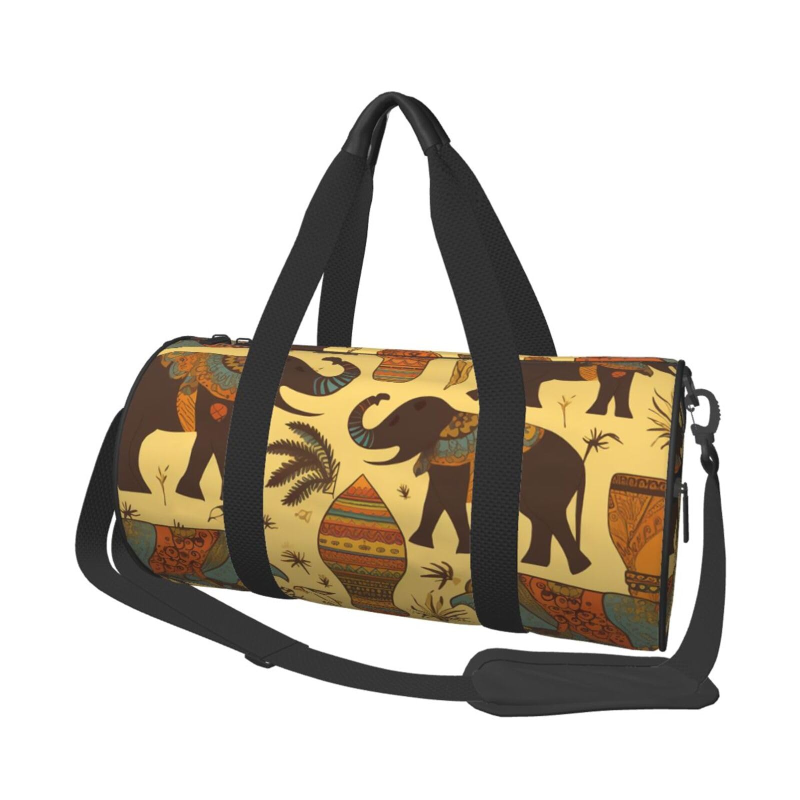 Africa Elephant Duffel Bags for Women Men, Foldable Travel Totes Bag for Airplane Essentials, Weekender Overnight Bags Large Sport Gym Bag Carry On Luggage Bag with Strap