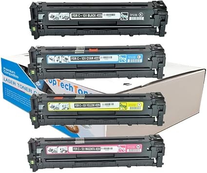 TOPTECH Toners Remanufactured Toner Cartridges Replacement Canon 131 for LBP-7110. MF8280 CMYK- 4 Pack