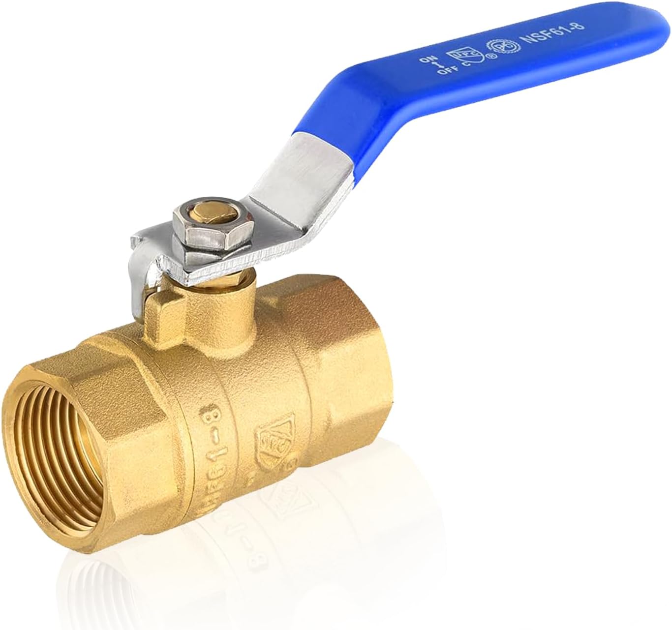 10-Pack HeSun 3/4 Inch FIP Threaded Ball Valve, Brass Full Port Shut-off Valve,3/4" Female NPT x 3/4" Female NPT, 600 WOG (Water, Oil and Gas),Red(VALVE229-10)