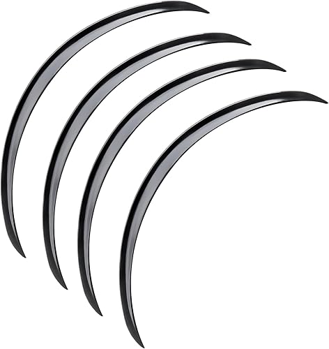 Miniatura 7 de AUTOXBERT 4 piezas universales de fibra de carbono negra para coche, camión, llanta, guardabarros, arcos de cejas, repuestos, cubiertas de arcos de