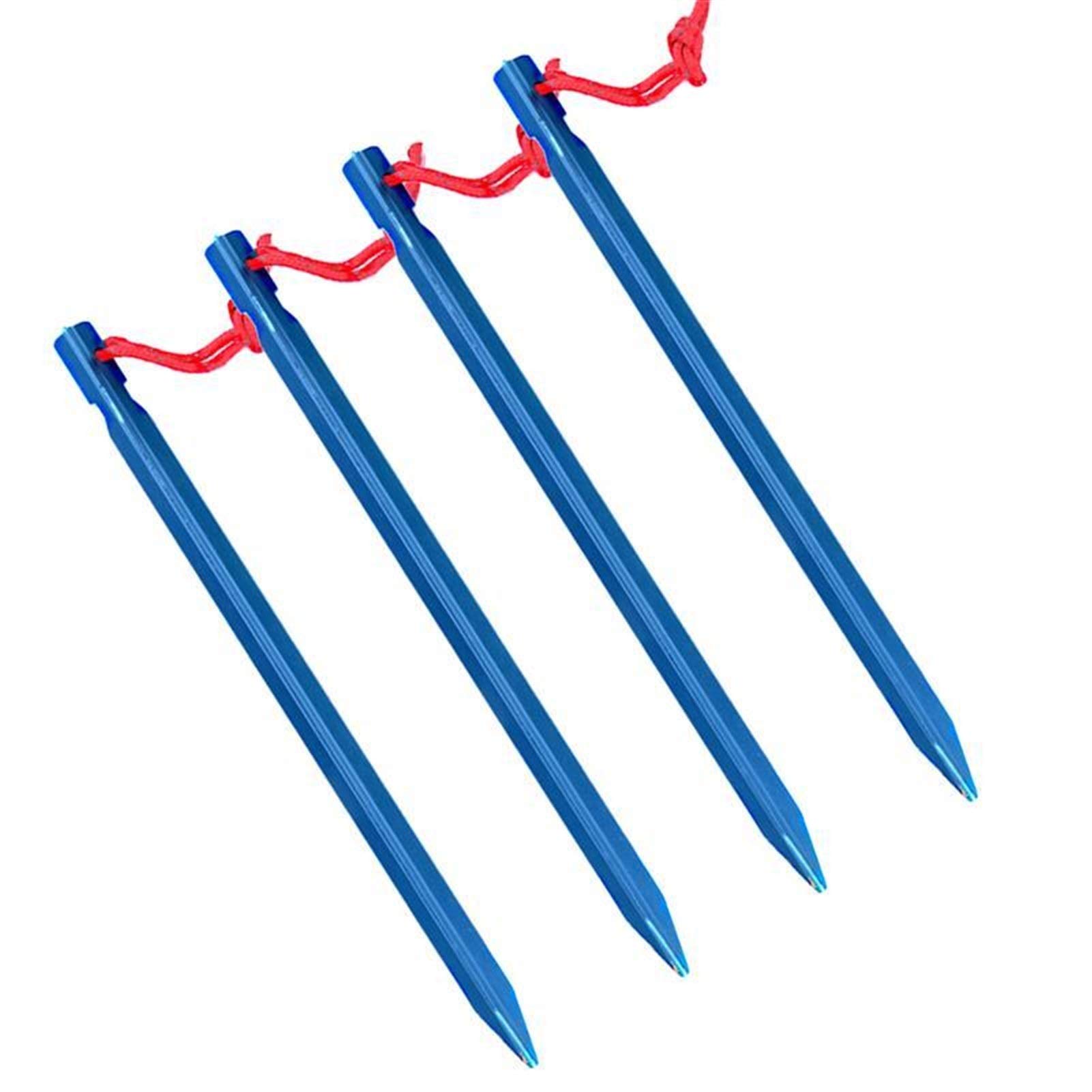 Gwoździe do namiotu 4 szt. Na zewnątrz 23 cm Ultralekkie gwoździe ze stopu aluminium Szpilki do namiotu kempingowego Gwoździe do palików namiotu Na zewnątrz Camping Piknik Stały namiot (niebieski