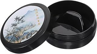 DOITOOL 便携式防漏カバー付き書道用インクスラブ 風研磨墨池 プラスチック製耐衝撃調色盤 習字 書き初め練習用