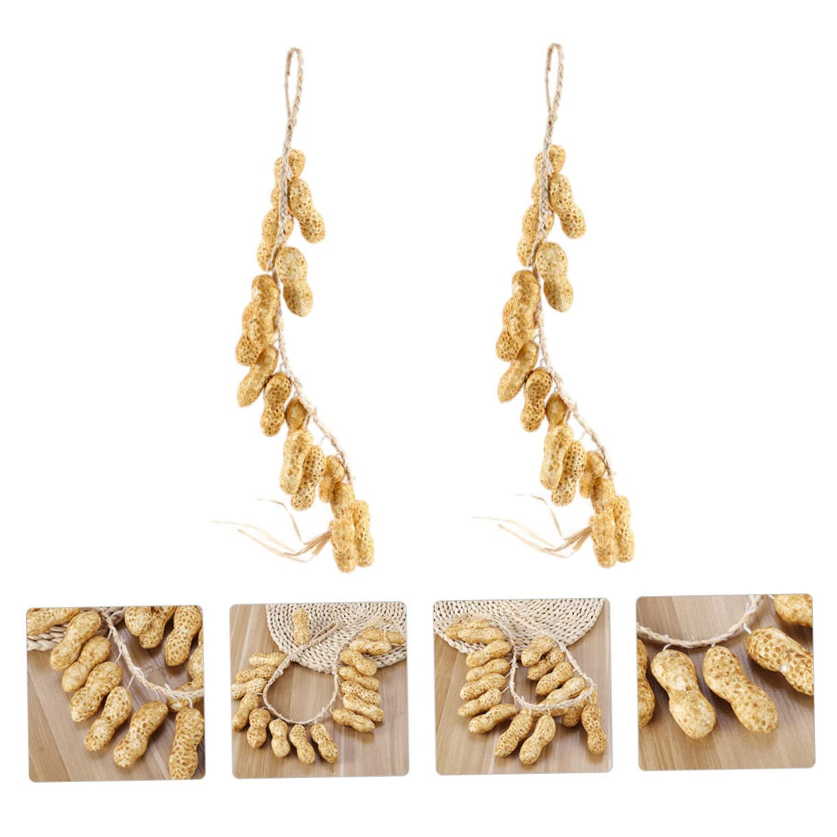 BESPORTBLE 2pcs Simulated Peanut Skewers Vine Decor Wall Hanging Plants Vine Garland Wedding Party Hanging Lifelike Hanging Vegetable Fake Vegetable Garden Vegetable Decorations Foam