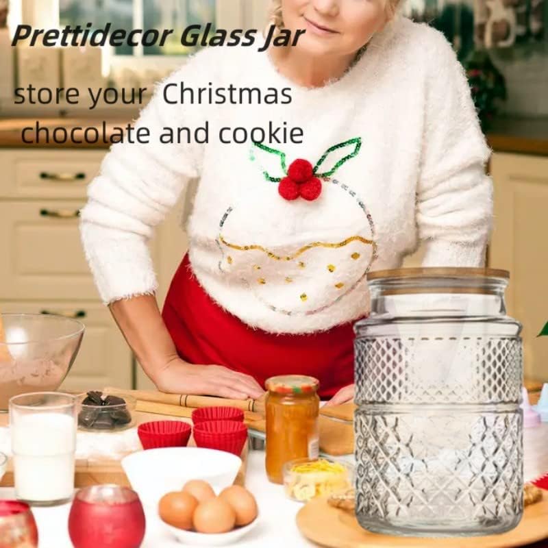 Large Glass Storage Jar, 60 FL OZ Glass Food Storage Containers with Bamboo Lid, Kitchen Containers Cereal Canisters Decorative Jar for Candy Snack Cookies Coffee Tea Nuts Airtight Jars - Image 5