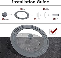 Vista 13 de Universal Lid for Pots, Pans and Skillets - Walfos Tempered Glass Pan Lid with Heat Resistant Silicone Rim, BPA Free Large Pot Lids Fits 8" to 12