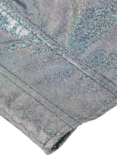 bslingerie Corpete feminino de couro sintético metálico com barbatanas e cadarço, V profundo prata,