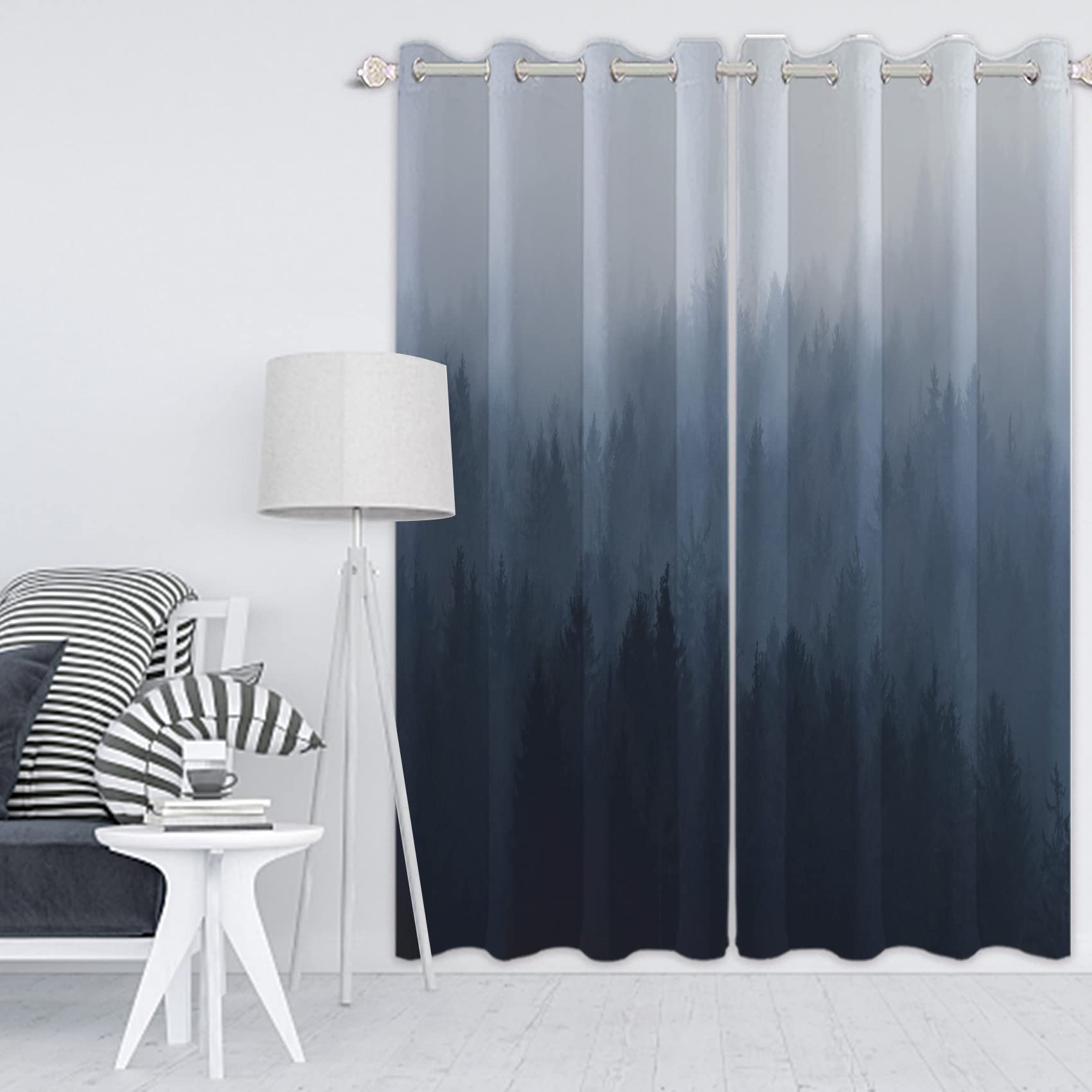 Tende Oscuranti BGment 106,7x160cm | Set 2 Pannelli Blu Navy | Isolanti Termoacustici | 3 Sistemi Di Sospensione - Foto 5