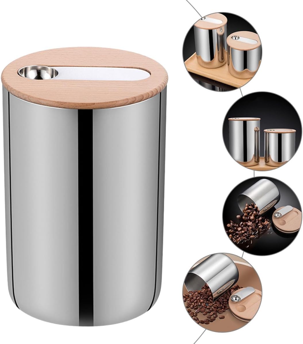 BESTOYARD Airtight 1.5l Stainless Steel Coffee Bean Jar and Food Storage Canister with Sealed Lid for Dry Food, Nuts, Tea, and Cereal Pantry Organization