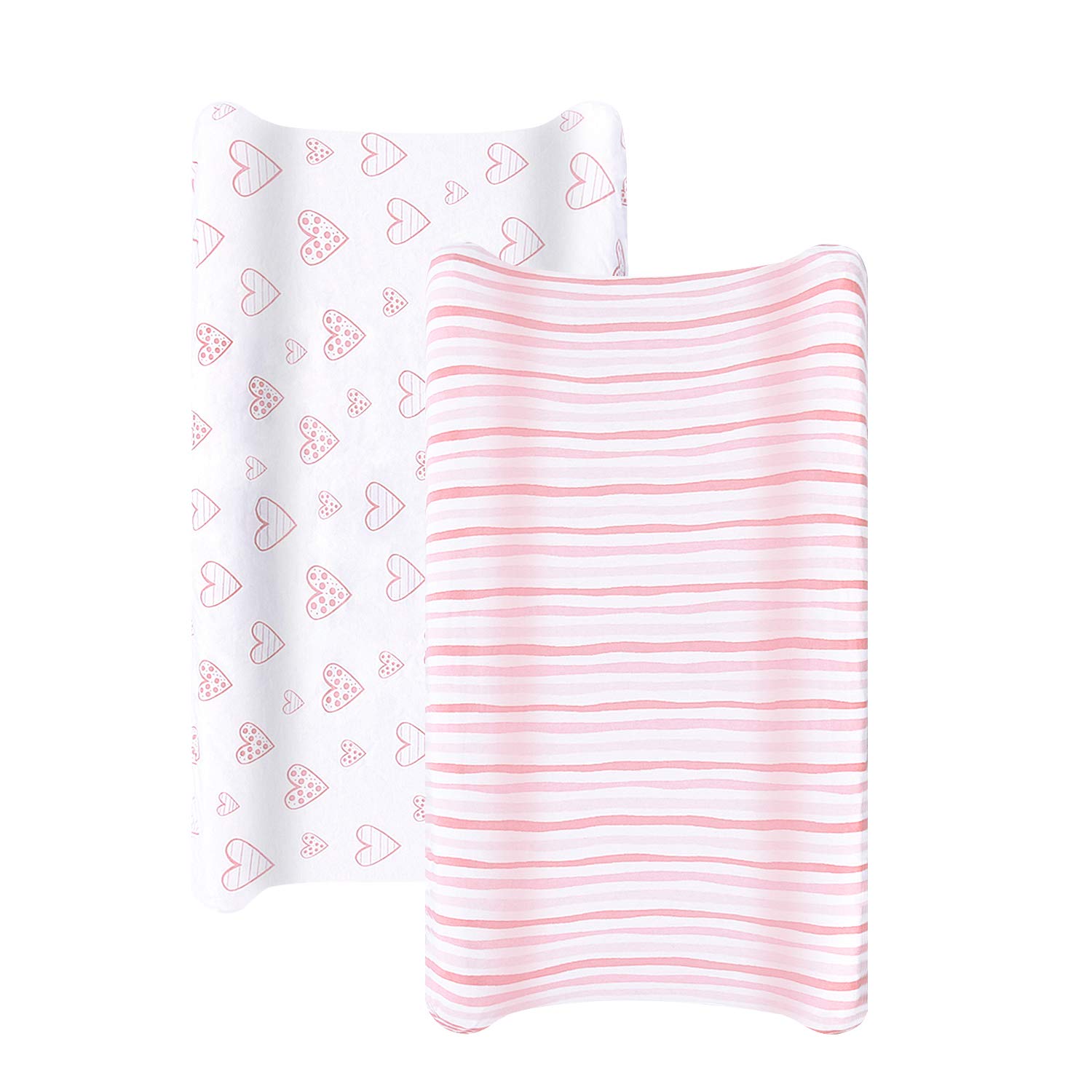 Crib Bed Skirt Pleated Dust Ruffle Pink & Changing Pad Cover Jersey Knit Egyptian Cotton Ultra Soft for Baby Girls 2 Pack : Baby