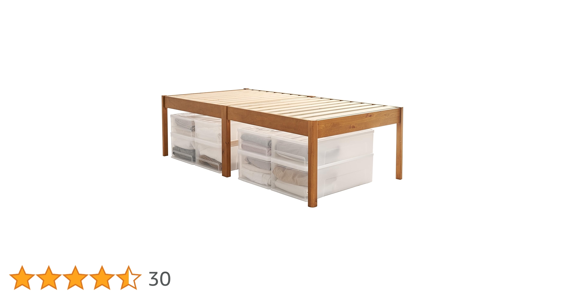 Amazon｜萩原 ベッド シングル 組立簡単 工具不要 ミドルベッド 大量