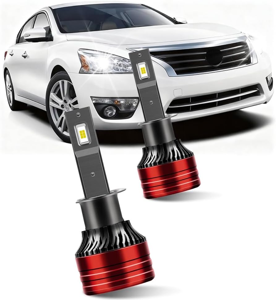 Light Bulbs Compatible for 2005-2006 Nissan Altima H1 Low Beam Fog Lights Combo Pack 800% Brightness with Cooling Fan Plug N Play Pack of 2
