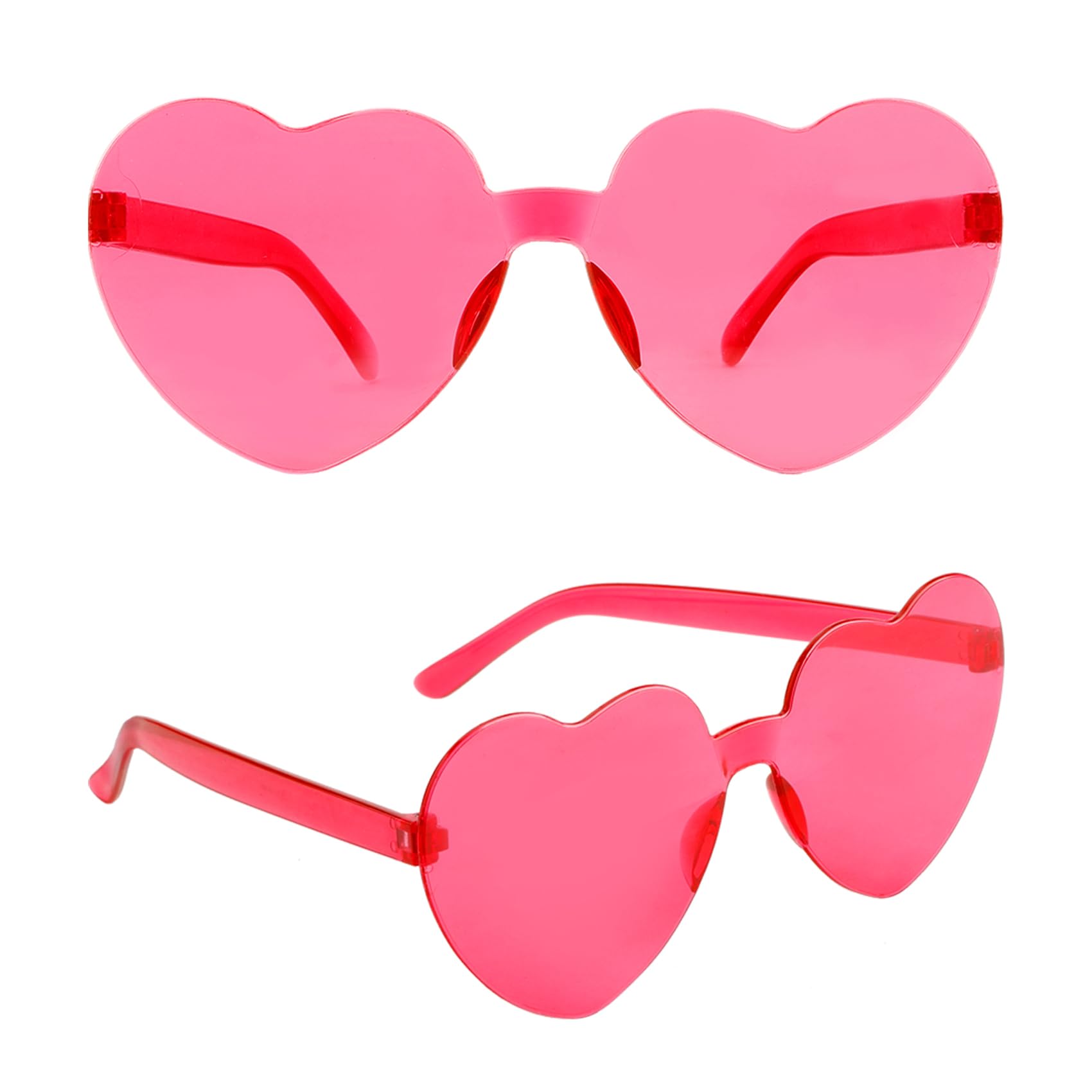 QEYMN Heart Sunglasses for Women - 2 Pack Hot Pink, Trendy  display picture 1