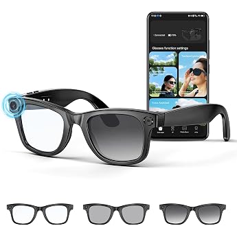 Mingtawn AI Smart Glasses 4K HD Camera 270mAh 800W Anti-shake Camera Glasses with Video Recording Dual Microphone Simultaneous Translation/GPT Lens Identification Photochromic Lenses