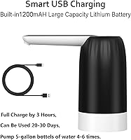 Vista 6 de Myvision 2 Pack Electric Portable 5 Gallon Water Dispenser, Universal Micro USB Charging Water Bottle Pump, 3-5 Gallon Jug Water Dispenser with