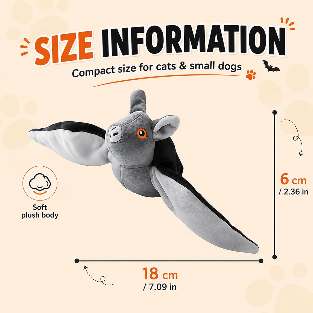 Generico Flapping Bat Dog Toy for Large Dogs，2pcs | Flying Bat Toy, Hanging & Ground Play Flying Dog Toy with Flapping Wings for Chase & Boredom Relief