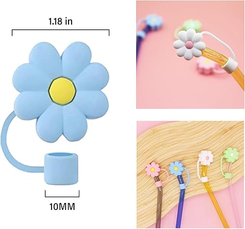 Miniatura 3 de Funda de popote para vaso Stanley de 30 y 40 onzas, tapa de popote de silicona para accesorios de copa Stanley, tapa de paja de flores POYLKJGYT