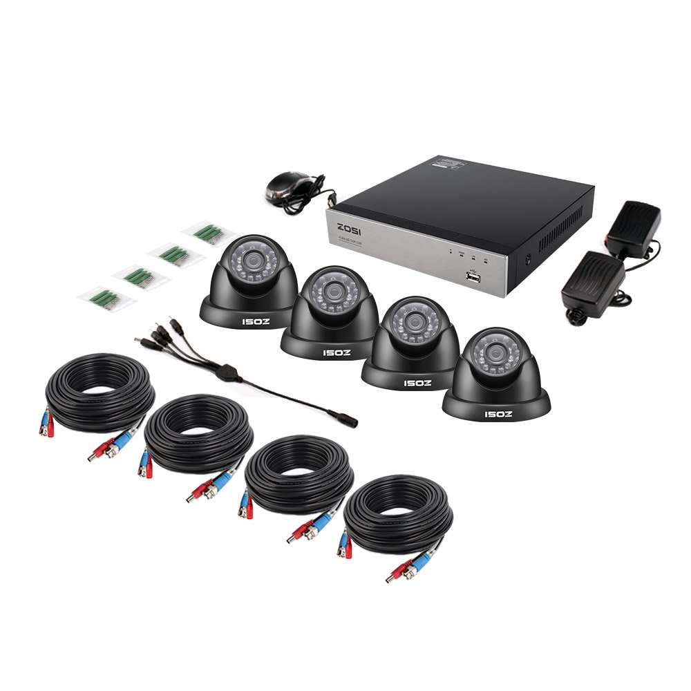 ZOSI 8CH 1080P H,265 DVR avec 8pcs Caméra Surveillance Extérieure 2MP