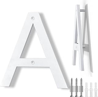 8 Inch Large Floating House Numbers, White Modern House Number for Outside, Home Address Numbers for Outdoor Garage Gate Wall Street (Letter A)