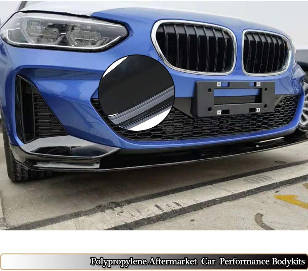 Front Bumper Lip fits BMW 1 Series F56 118i 120i M Sport Sedan 2019UP Add-on Factory Outlet Gloss Black Polypropylene PP Chin Spoiler Splitter Protector