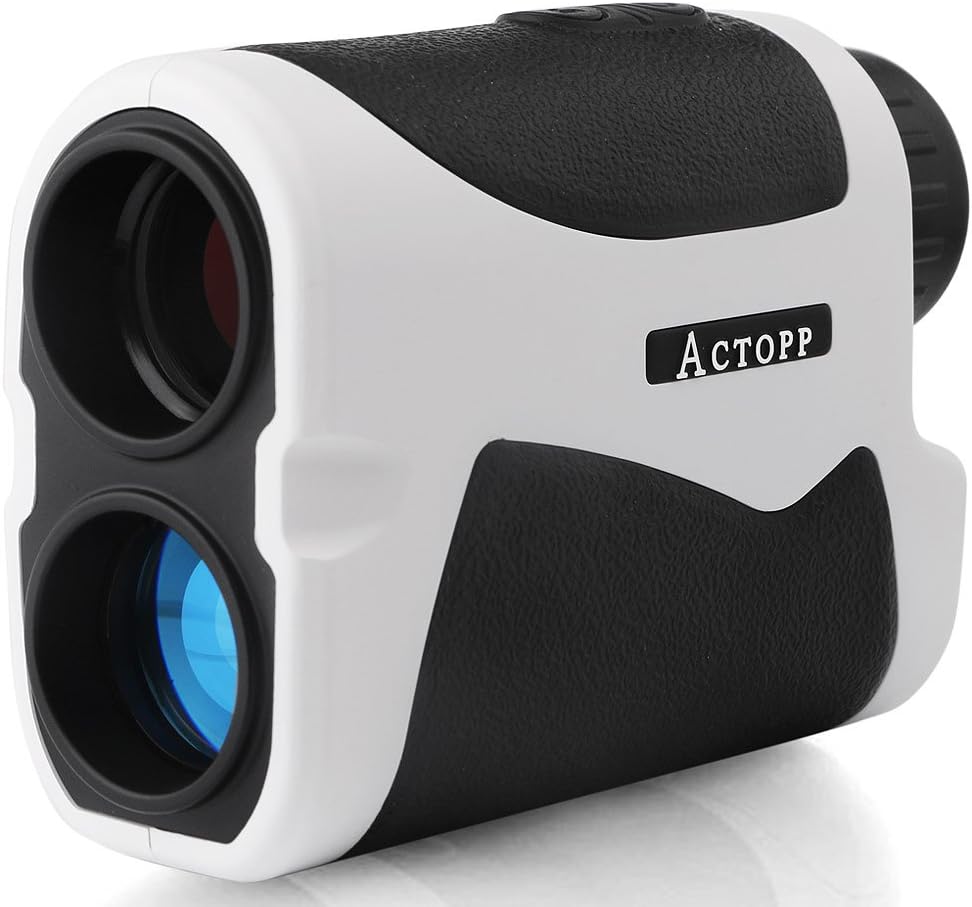 ACTOPP 600/550 Yards Golf Rangefinder with Scaning Speed Golf Scanning Jolt Golf Slope Correction Angle Height Horizontal Distance Measurement Function Perfect for Golf Hunting and Racing(White)