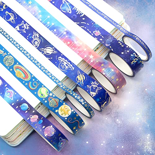 24 Rolls Washi Tape Set - Gold Foil Galaxy Decorative Masking Tape Constellation, Stars, Celestial, Adhesive Tape For Bullet Journal, Diy Craft, Scrapbooking Supplies, Gift Wrapping, Party Decoration #TOP2