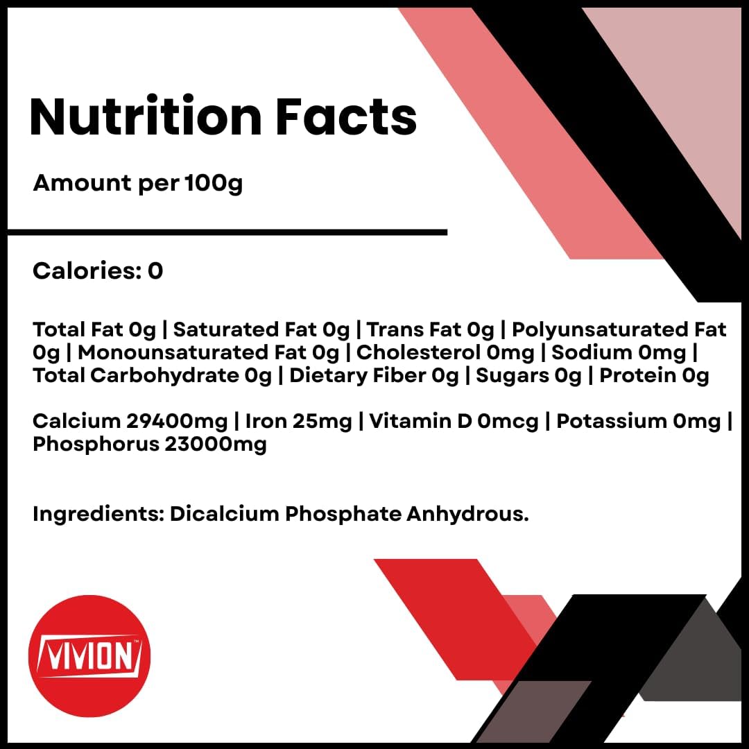 Dicalcium Phosphate Anhydrous Powder - 1 kg (2.2 lb) - DCPA FG Bulking Agent - FCC USP - Mineral for Food & Industry - Leavening Agent & Dough Conditioner
