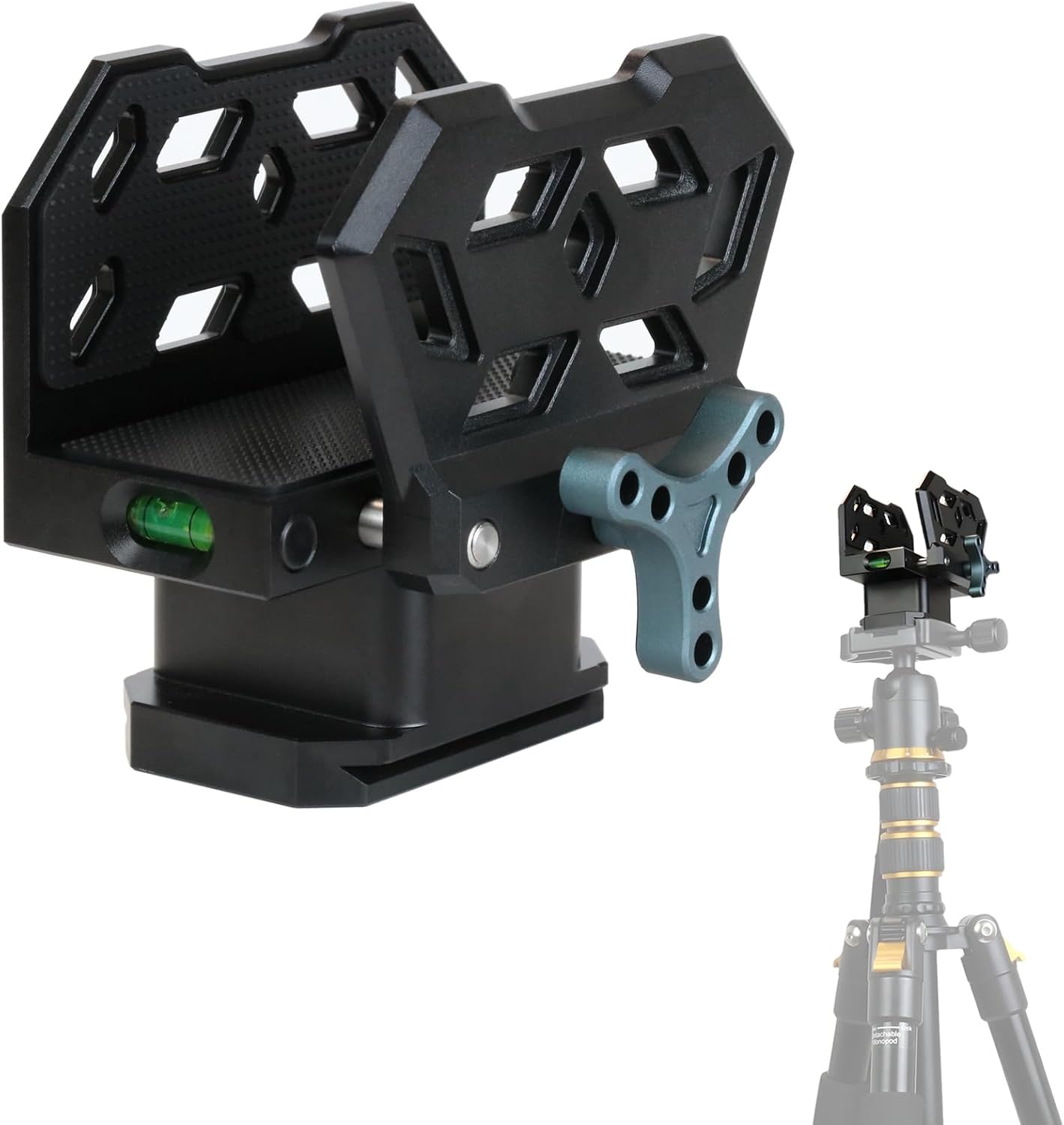 Arca Swiss Rifle Saddle Clamp Aluminum Alloy Shooting Rest Mount with Bubble Level, Anti-Scratch Pad and 3/8" Screw Hole for Outdoor Hunting Shooting
