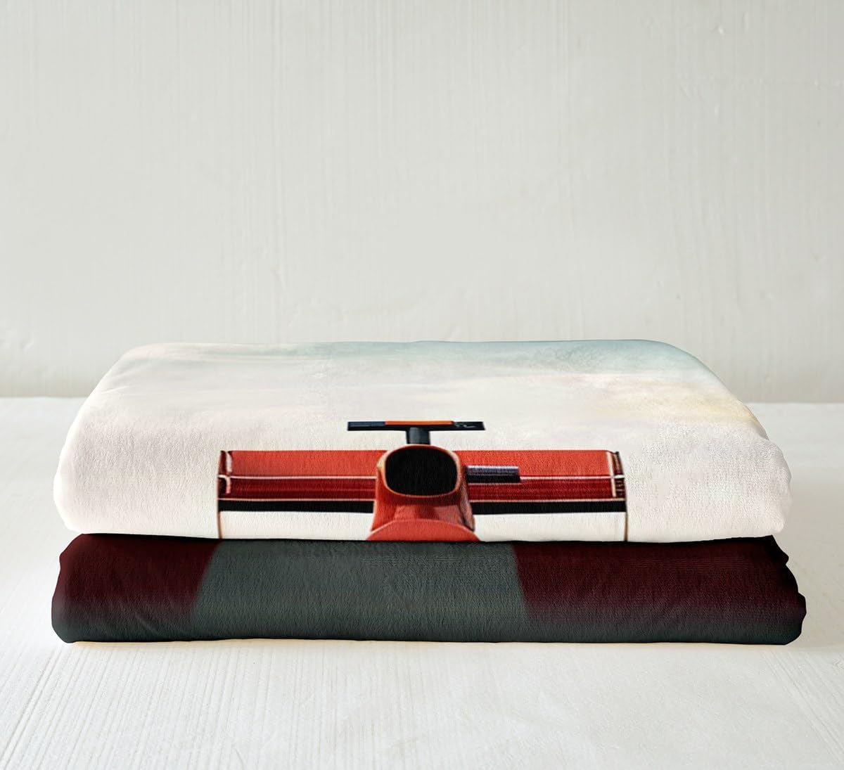 Castle Fairy 3D Red Formula Car Flannel Blanket Couch Sofa Chair Bed Cool Racing Car Sherpa Throw Polyester Breathable Warmly Blanket Size(60inchx80inch)