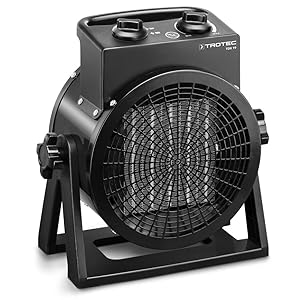 TROTEC Calefactor de cerámica TDX 19 con una potencia calorífica de 3 kW Protección contra el sobrecalentamiento Motor del ventilador con protección térmica