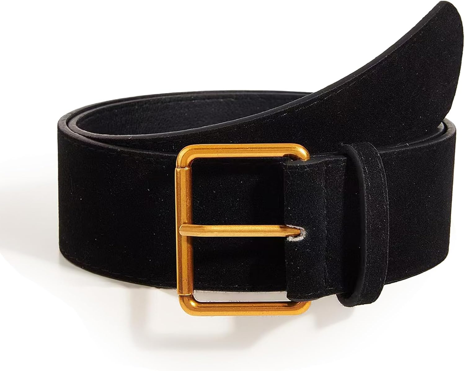 Women Wide Chunky Belts for Jeans Pants Dresses, Thick Black Brown Leather with Gold Silver Buckle
