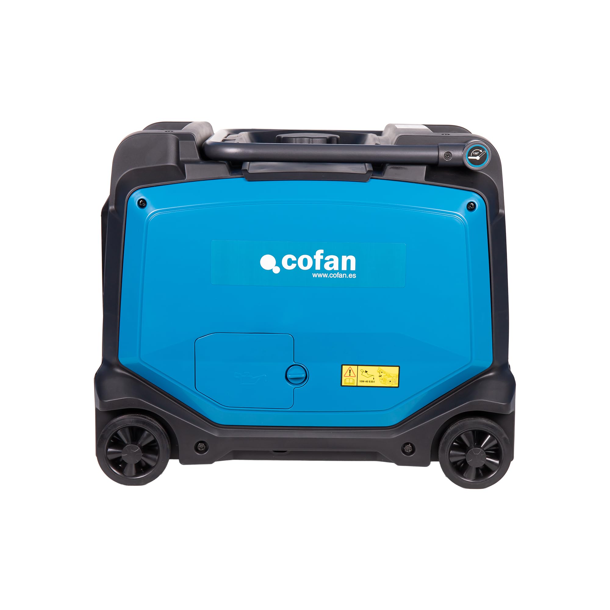 Cofan Generador de gasolina | Potencia máxima: 3,8 kVA | Motor de 4 tiempos | Generador inverter portátil | Autonomía de 5,7 horas | 223 cc