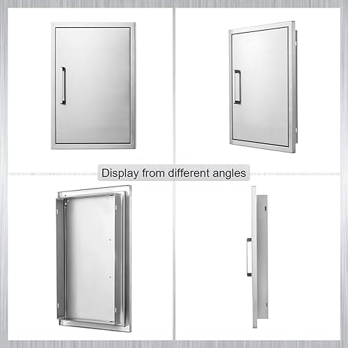 Miniatura 4 de Atatod Puerta de cocina al aire libre, puerta de acceso de cocina al aire libre de 18 "W24 H, barbacoa de acero inoxidable puerta única, se puede