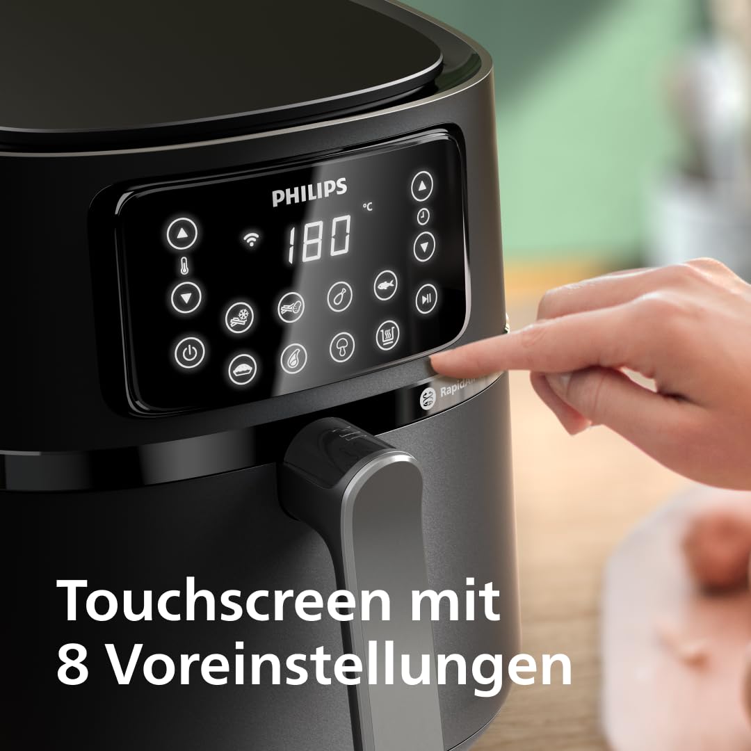 Philips 5000 Series Heißluftfritteuse XXL, 7,2 L (1,4 kg), 16-in-1, WiFi verbunden, 90% weniger Fett mit Rapid Air Technologie, Rezepte-App (HD9285/90)
