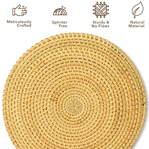Tkkdecor Placemats Set Of 6 With Holder - Heat Resistant Rattan Placemat For Dining Table Home Kitchen Decor - Wicker Placemats Boho Christmas Decorations #TOP3