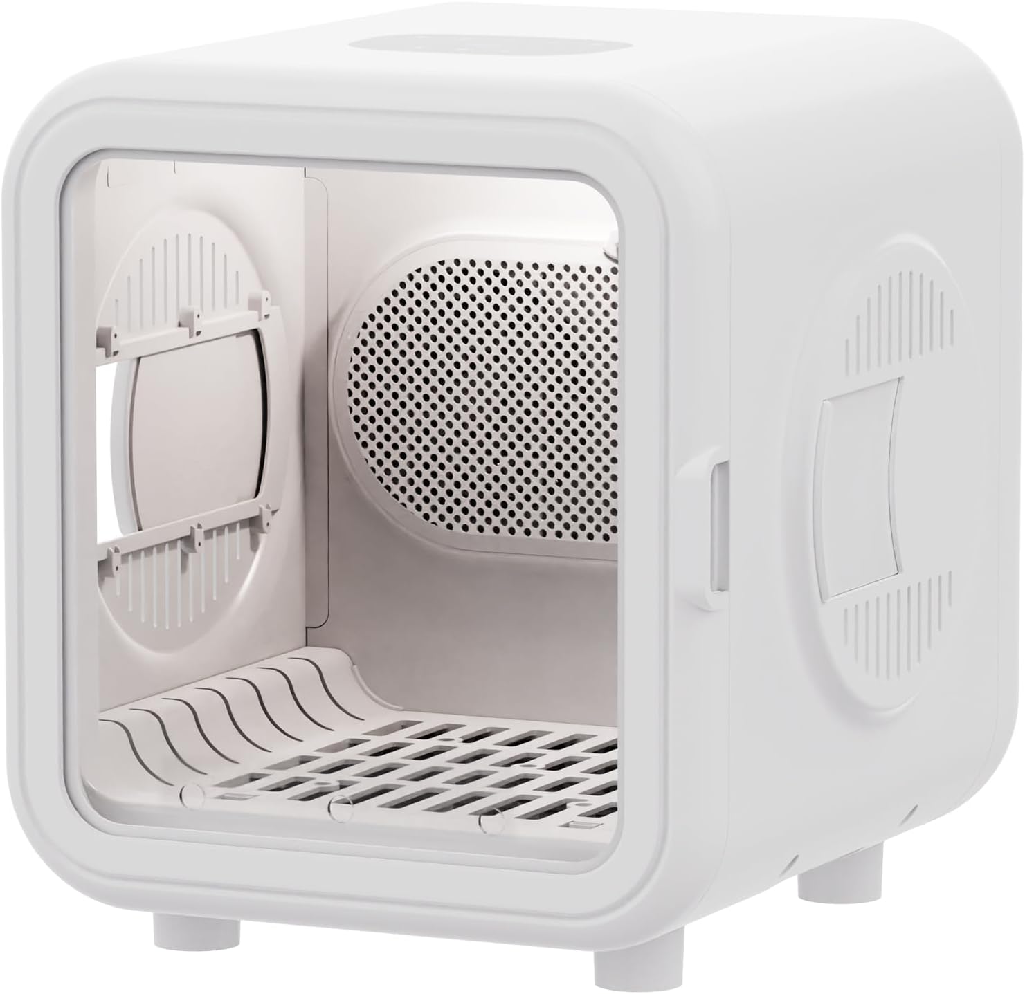 Interior view of advwin Pet Dryer Box showing fan and heating element
