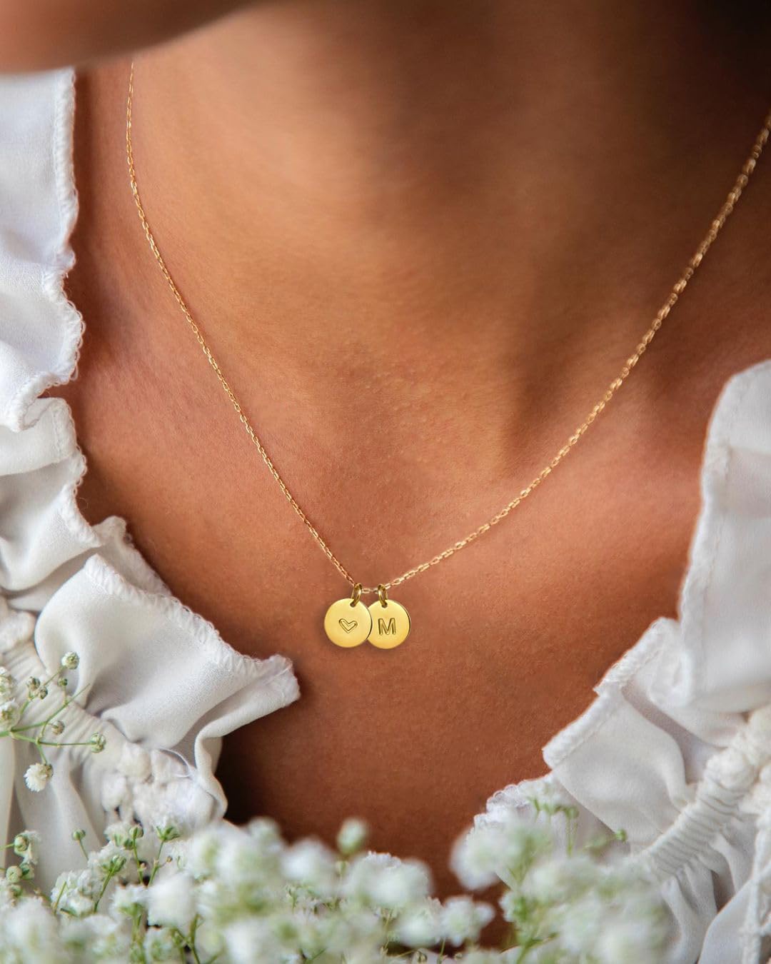 Tiny Initial Heart Necklace,Dainty Personalized Letter Heart Necklace for Women,18K Gold Plated - Image 5