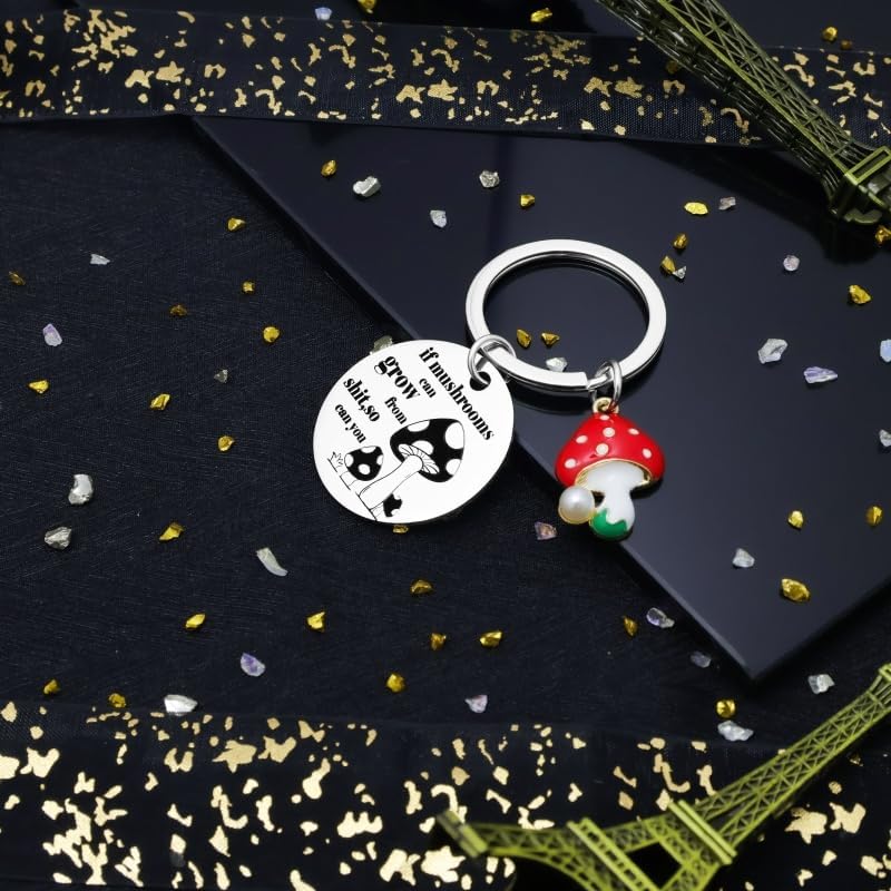Mushroom Keychain Cute Mushroom jewelry purse charms For Birthday Easter Christmas Stuff For Her inspirational gifts for women positive gifts for women Keychain for Bag, Purse, Car Keys, Handbags
