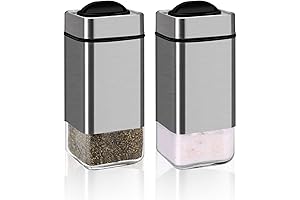 Salt and Pepper Shakers by Aelga, Salt Shaker with Adjustable Pour Holes