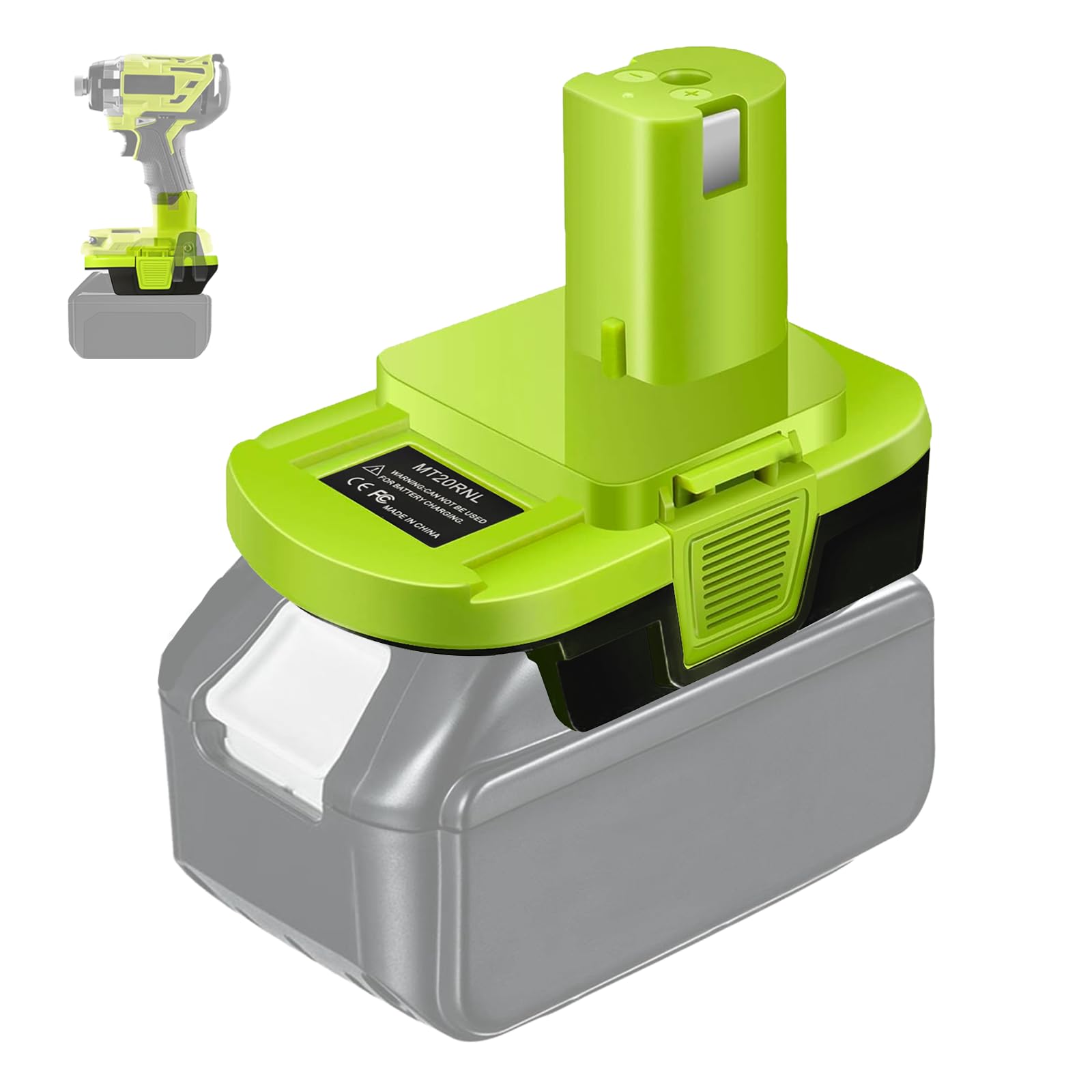 Fybemax Battery Adapter MT20RNL Use for Ryobi 18V Tools, Convert for Makita 18V Battery to for Roybi 18V Tools Use