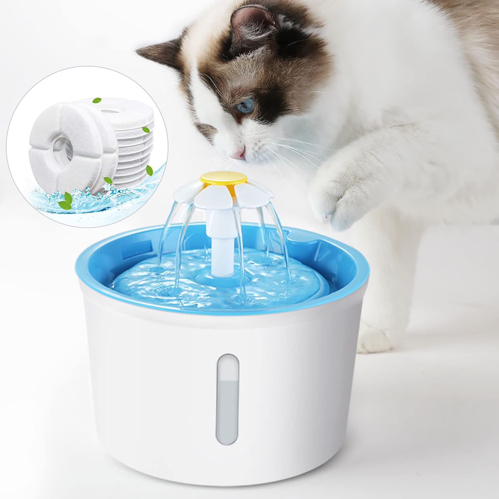 Filtri Fontanella per Gatti Filtro Fontanella per Gatti Filtri Fontana Gatto con Resina e Carboni Attivi Filtri di Ricambio per Dispenser Acqua Fontana Gatto/Cane da 1,6L-2,5L 4 Pezzi